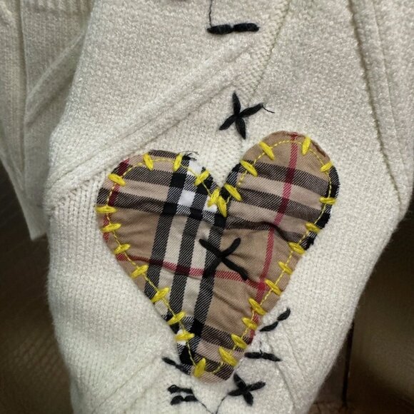 ebossy Embroidered Cable Knit Cardigan Sweater-Super Soft Whimsical Size Small - Picture 5 of 9